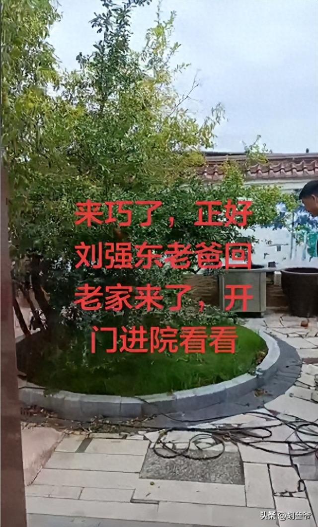 刘强东父亲开老头乐回老家!耳朵有些聋沟通吃力,请粉丝进院参观